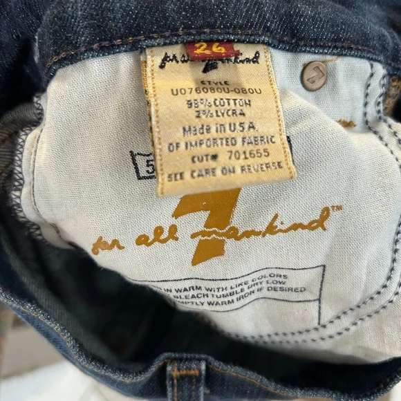 women’s size 26 flare mid rise stretch 7 for all mankind - Picture 2 of 5